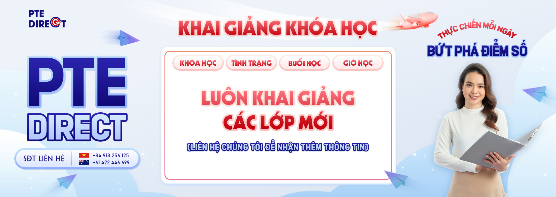 pte direct luôn khai giảng lớp mới